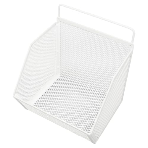 NOENNULL Hanging Wire Basket Metal Small Wire Storage Basket with Strong Adhesive Open Wire Design Suitable for Kitchen Laundry Room 132x10x15cm White - Image 3