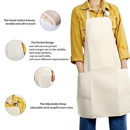 FreeNFond Kids Apron Adjustable Child Apron with 4 Pockets for Baking Painting - Image 2