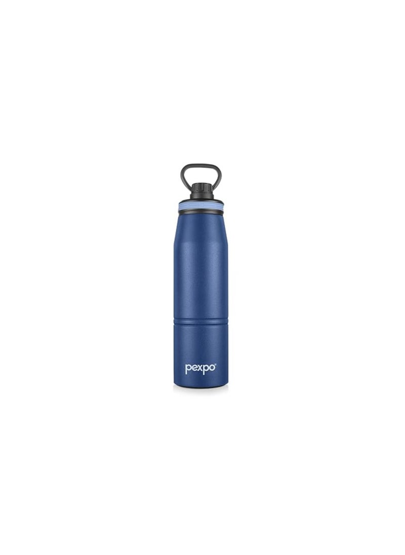 Atlasware Pexpo Altros Stainless Steel Hot & Cold Vacuum Insulated Flask, 740ml, Denim Blue | Leak Proof | Easy to Carry Loop Handle | Sports Water Bottle | Trekking | Gym | Office | Home | Kitchen  - Image 1