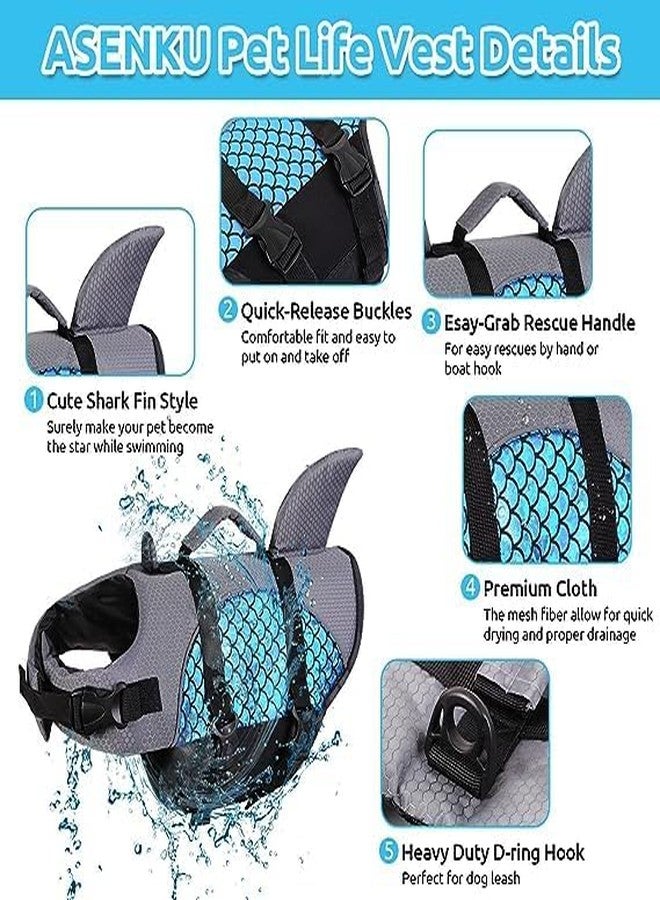 Matiko nylon Dog & Cat bLife Jacket, Fashion Pet Swimming Vest, Puppy Life Saver with Adjustable Strong Handle (S, Bule), 1 Count - Image 5