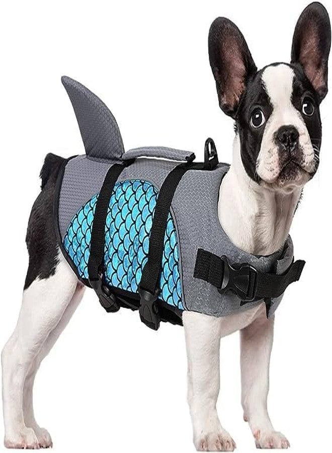 Matiko nylon Dog & Cat bLife Jacket, Fashion Pet Swimming Vest, Puppy Life Saver with Adjustable Strong Handle (S, Bule), 1 Count - Image 2