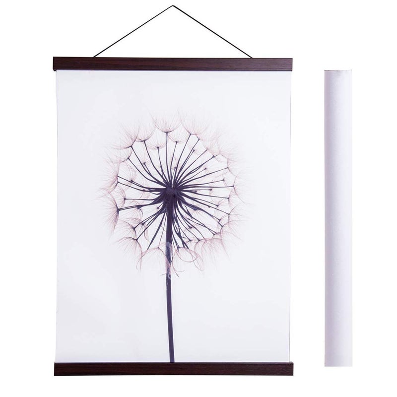 Artmag Magnetic Poster Hanger Frame, 8x10 8x12 8x24 Light Wood Wooden Magnet Canvas Artwork Print Poster Hangers Frames Hanging Kit (Walnut, 8") - Image 1