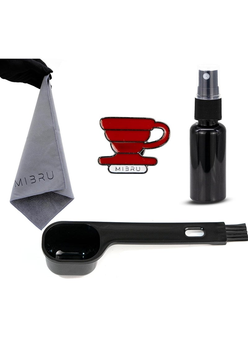 MIBRU V60 Pour Over Premium Coffee Maker Bag Coffee Set 14pcs with Coffee Drip thermometer , Coffee Bean Weighing Tray, Coffee Bean Grinder, Coffee Bean Spray Bottle, Coffee Spoon, Coffee Paper Filter, Coffee Drip Filter, Coffee Share Pot, Hand Drip Gooseneck Pot, Coffee Dripping Pot Restrictor Nozzle, Coffee Cup, Coffee Cleaning Tools Set,Coffee Brewer,Coffee Hand Drip Table Kitchen Camping  - Image 4