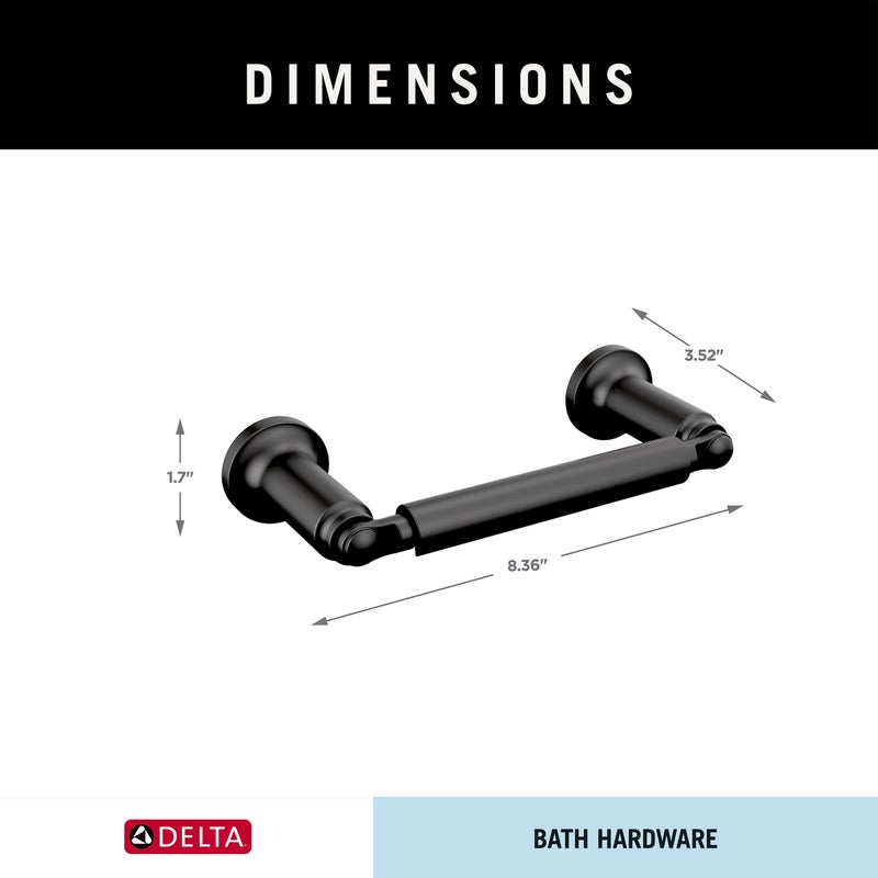 DELTA 73550-BL Saylor Bath Hardware Toilet Paper Holder  Matte Black - Image 3