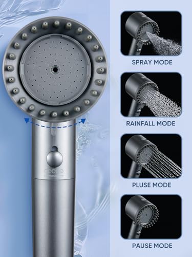 Cobbe Filtered Shower Head with Handheld, High Pressure 5-mode Showerhead with Filters, Built-in Power Wash for Hard Water - Remove Chlorine - Reduces Dry Itchy Skin, Gray - Image 3