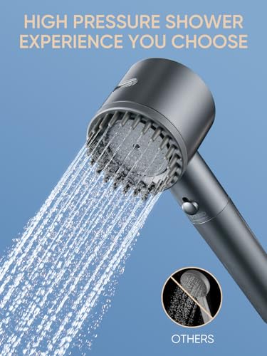 Cobbe Filtered Shower Head with Handheld, High Pressure 5-mode Showerhead with Filters, Built-in Power Wash for Hard Water - Remove Chlorine - Reduces Dry Itchy Skin, Gray - Image 2