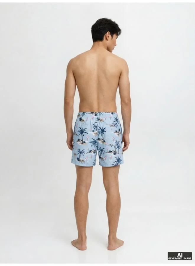 JACK & JONES  Printed Drawstring Swim Shorts for Men | Best Price UAE