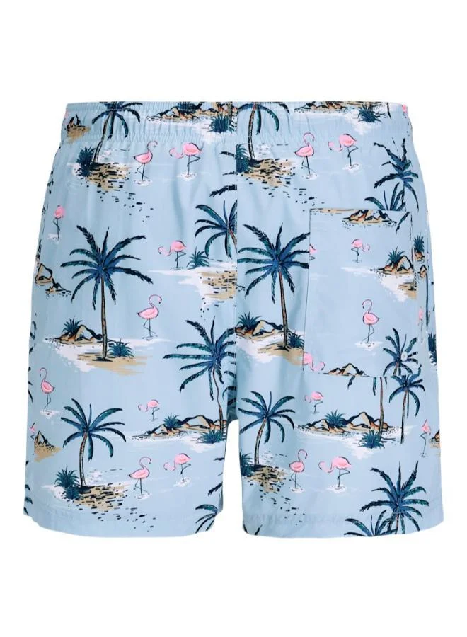 JACK & JONES  Printed Drawstring Swim Shorts for Men | Best Price UAE