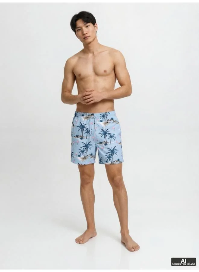 JACK & JONES  Printed Drawstring Swim Shorts for Men | Best Price UAE
