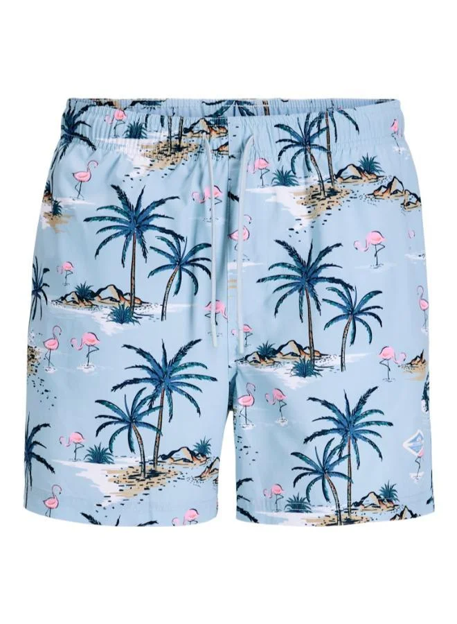JACK & JONES  Printed Drawstring Swim Shorts for Men | Best Price UAE
