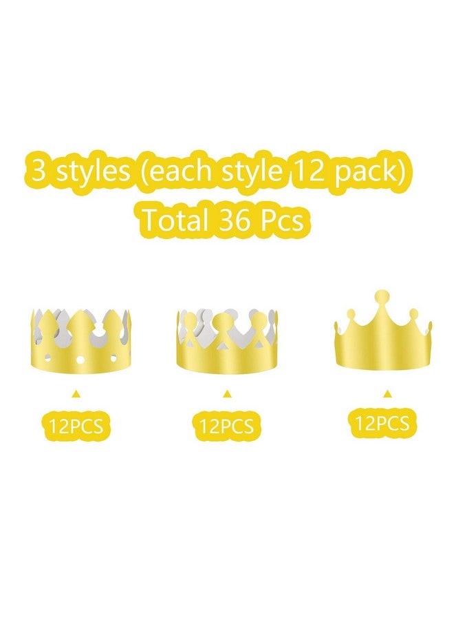 Tuparka 36 Pcs Paper Crowns Hat Gold Foil Crowns Paper Party Hat For Birthday Party, Baby Shower - Image 3