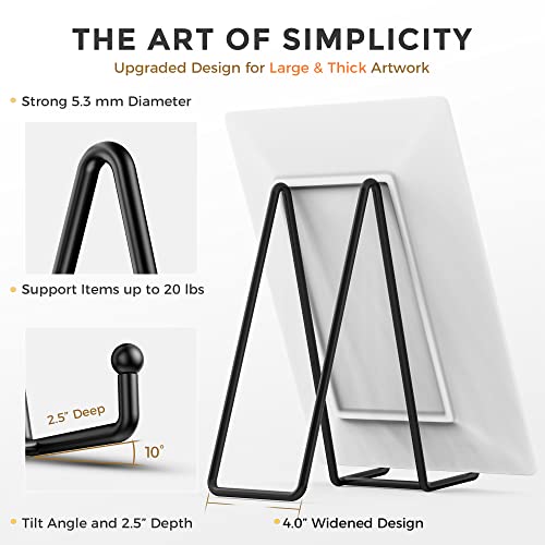 TRLife TR-LIFE 10 Inch Large Plate Stands for Display - Metal Plate Holder Display Stand + Picture Frame Holder Stand + Small Easels for Decorative Platter, Book, Plaques, Photo, Tabletop Art (2 Pack) - Image 3