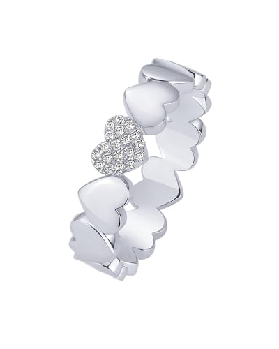 PAVOI 14K Yellow Gold Plated Heart Stackable Ring for Women | Love Valentines Statement Rings | Size 5 - Image 1