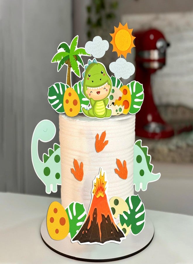 DRWATE 25PCS Dinosaur Cake Toppers Dinosaur Cake Decorations with Cute Dinosaur Model Double Sides Dinosaur Cupcake Toppers (1) - Image 4