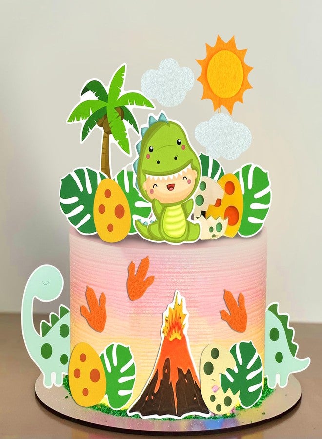 DRWATE 25PCS Dinosaur Cake Toppers Dinosaur Cake Decorations with Cute Dinosaur Model Double Sides Dinosaur Cupcake Toppers (1) - Image 3