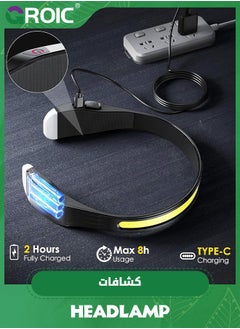 GROIC Headlamp, LED Head Lamp & Neck Light USB C Rechargeable, Super Bright 260°Wide-Beam and 3 Modes Lighting, IPX45 Waterproof Head Flashlight for Camping Hiking Repairing Reading  - Image 5