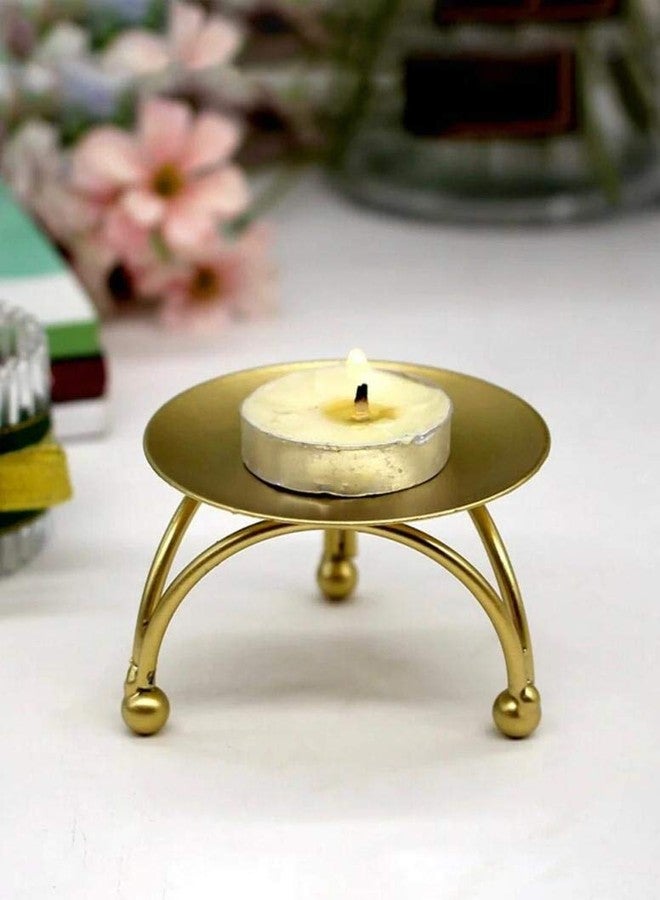 PIKIFY Circular Steel Candlestick Candle Holder, Modern Creative Light Tools. (Gold) (2) - Image 2