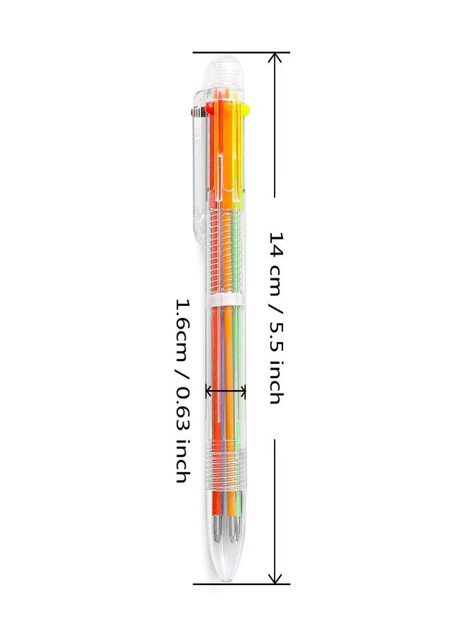 Hutou 24 Pack Multicolor Ballpoint Pens 0.5mm 6-in-1, 6 Colors Retractable Ballpoint Pens for Office School Supplies Students Children Gift, Kids Party Favors Pen(24 Pack) - Image 2