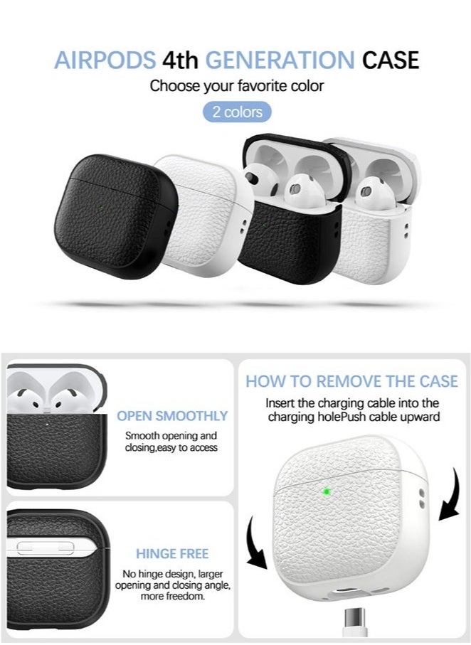 KENSUO Case for AirPods 4 Case Cover with Keychain, TPU Case Soft Skin Silicone Protective for Apple AirPods 4th Generation Charging Case  - Image 5
