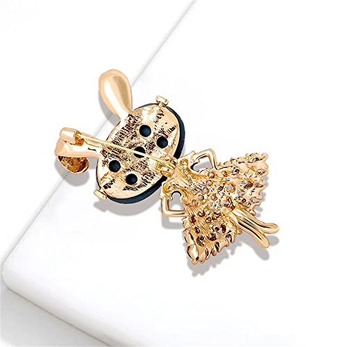 Dtja Rhinestone Lady Rabbit Brooch Pin for Women Girls Fashion Gold Plated Crystal Bunny Animal Brooches Lapel Pins Dainty Cute Graduation Honors Easter Jewelry Gift for Daughter Teacher Students (Blue) - Image 4