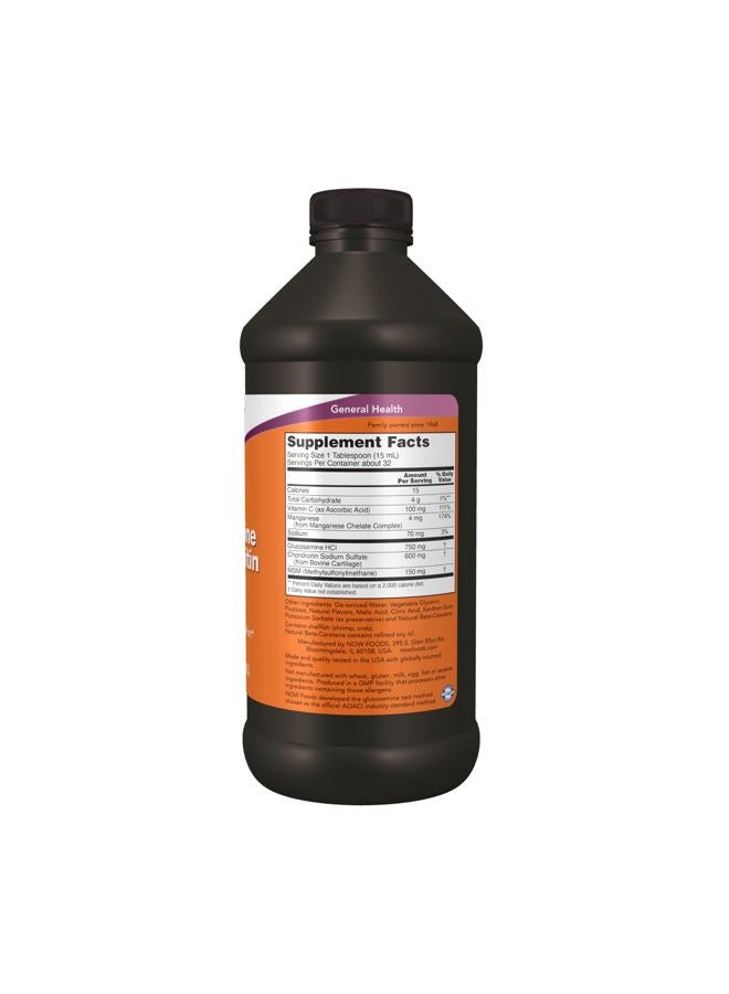 now Foods Liquid Glucosamine & Chondroitin with MSM (16oz) - Image 3