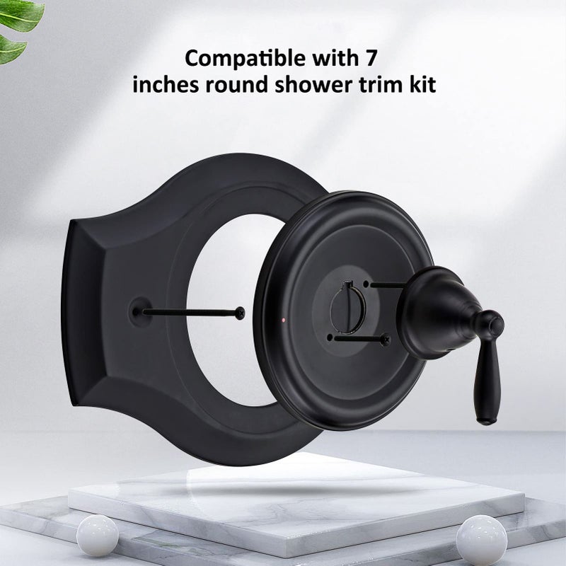 Tearel Renovation Shower Cover Plate For 2-Handle Or 3-Handle To 1-Handle Shower Updates Matte Black - Image 3