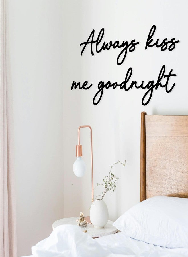 Chordwave Always Kiss Me Goodnight Wall Sign Metal Wall decor Love Theme Wall decor Wall Hanging Sculptures for Bedroom Living Rooms, Black, 25.9" x 13.9" - Image 5