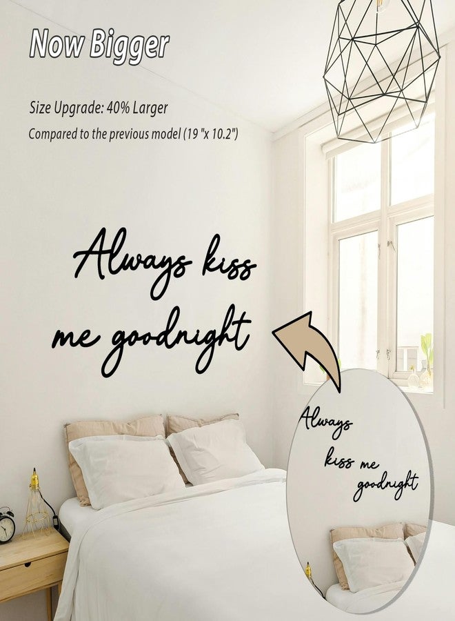 Chordwave Always Kiss Me Goodnight Wall Sign Metal Wall decor Love Theme Wall decor Wall Hanging Sculptures for Bedroom Living Rooms, Black, 25.9" x 13.9" - Image 2