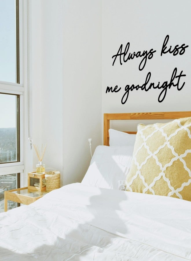 Chordwave Always Kiss Me Goodnight Wall Sign Metal Wall decor Love Theme Wall decor Wall Hanging Sculptures for Bedroom Living Rooms, Black, 25.9" x 13.9" - Image 4