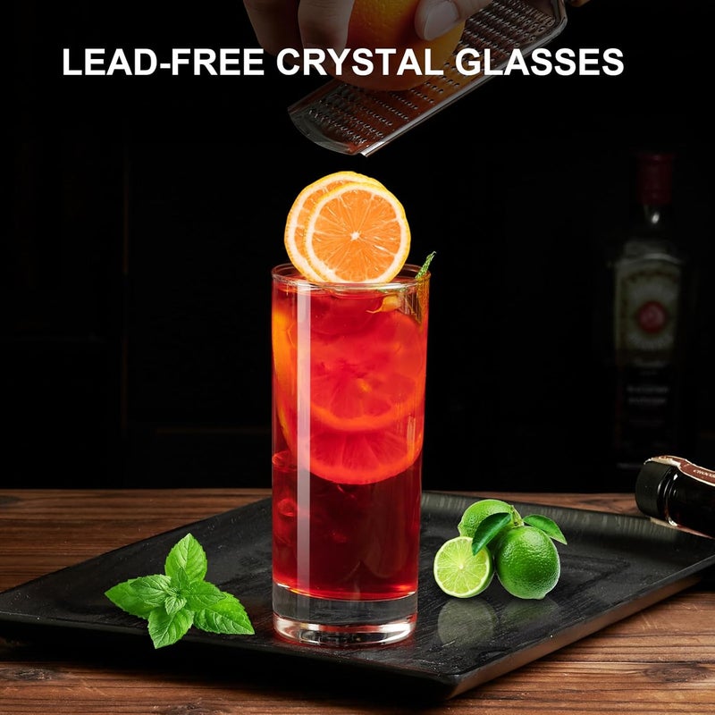 PARACITY Highball Glasses Set of 4, Drinking Glasses 10 Oz, Clear Glass Cups, Tall Tumbler Water Glasses, Glassware Set for Cocktail, Coffee, Mojitos - Image 3