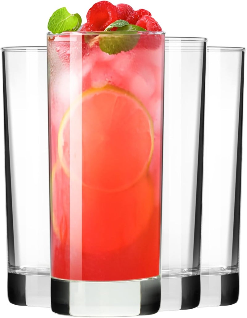 PARACITY Highball Glasses Set of 4, Drinking Glasses 10 Oz, Clear Glass Cups, Tall Tumbler Water Glasses, Glassware Set for Cocktail, Coffee, Mojitos - Image 1