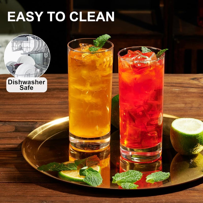 PARACITY Highball Glasses Set of 4, Drinking Glasses 10 Oz, Clear Glass Cups, Tall Tumbler Water Glasses, Glassware Set for Cocktail, Coffee, Mojitos - Image 4