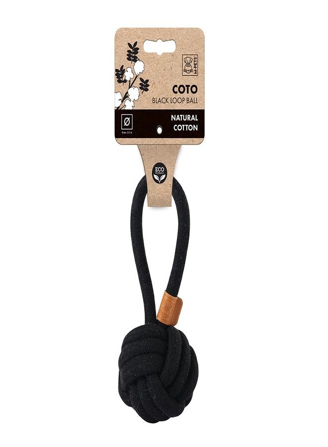 M-PETS Coto Black Loop Ball, Eco-Friendly Natural Cotton Dog Toy for Tug-of War, Fetch, Chewing, Durable, Non-Toxic, Promotes Dental Health & Mental Stimulation, Suitable for All Dog Breeds (Medium) - Image 2