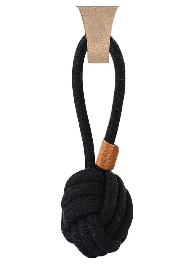 M-PETS Coto Black Loop Ball, Eco-Friendly Natural Cotton Dog Toy for Tug-of War, Fetch, Chewing, Durable, Non-Toxic, Promotes Dental Health & Mental Stimulation, Suitable for All Dog Breeds (Medium) - Image 1