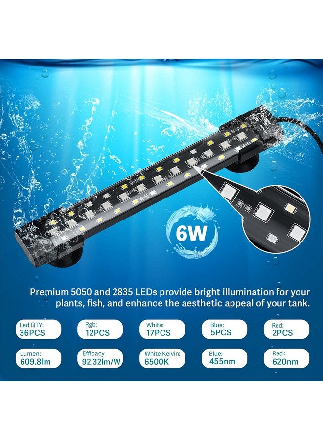 هايغر مصباح LED لحوض السمك من hygger يعمل على مدار الساعة طوال أيام الأسبوع، مصباح حوض سمك مخفي كامل الطيف مع 3 صفوف من الخرز، 7 ألوان، تشغيل وإيقاف تلقائي عند شروق الشمس أو ضوء النهار أو ضوء القمر، مع مؤقت قابل للتعديل، سطوع 6 وات - Image 3