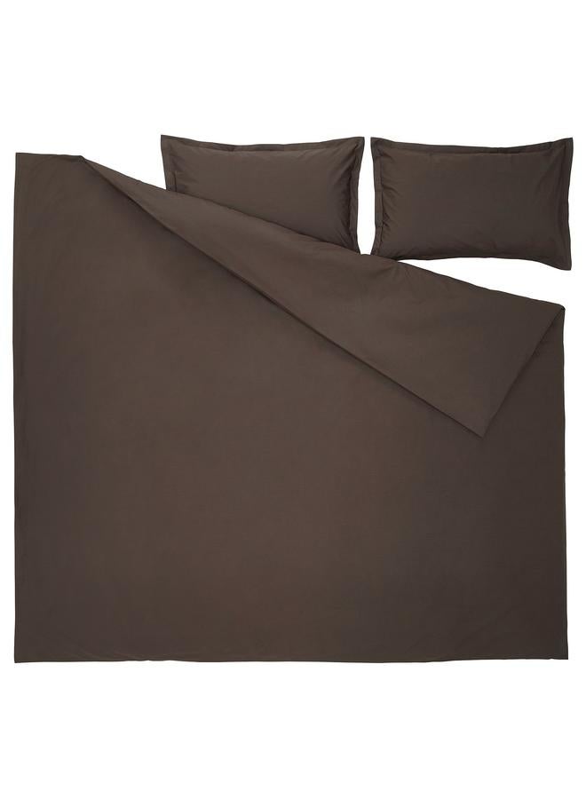 erorex Duvet Cover And 2 Pillowcases, Brown, 240X220/50X80 Cm - Image 5