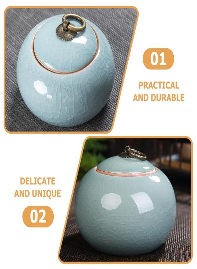 Hemobllo 250ml Vintage Storage Jars Ceramic Tea Canister with Lid for Tea Storage Airtight Kitchen Jar Multi-function Ceramic Container for Home and Pantry - Image 3
