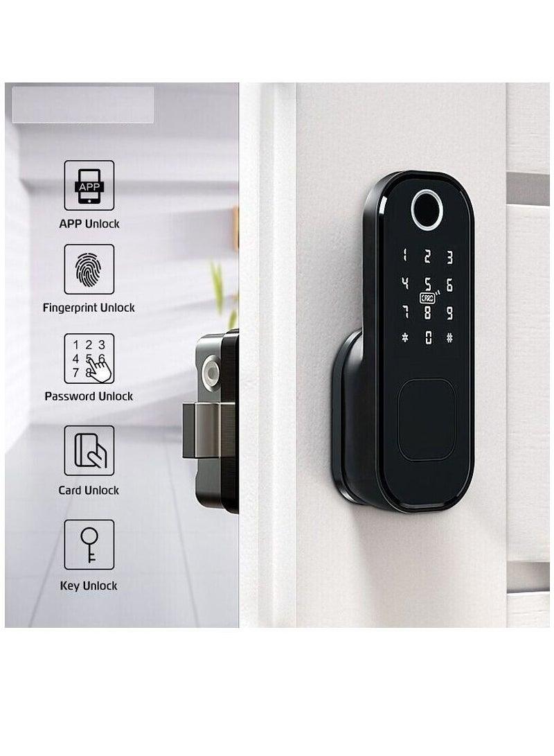 بصمة مقاومة للماء في الهواء الطلق بوابة التحكم عن بعد بلوتوث تطبيق TTLock رمز المرور بطاقة RFID بدون مفتاح قفل الباب الذكي  - Image 2