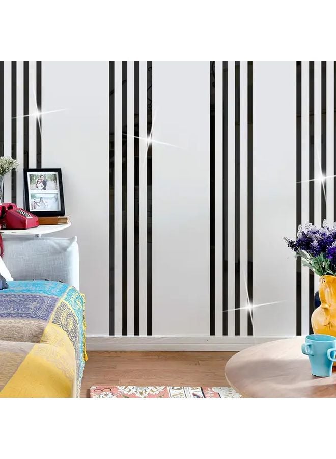 10Pcs Black Self Adhesive Removable Acrylic Mirror Wall Stickers Decor - Image 2