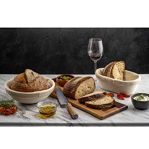 Swice Bread Banneton Proofing Basket [Set of 2] Oval 10x6 Inch Sourdough Rising Baskets with Liner - Image 2