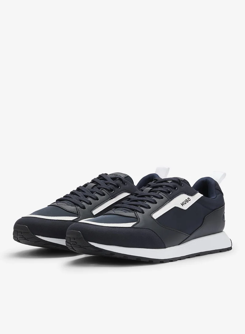 HUGO Mixed-material trainers with branded accents