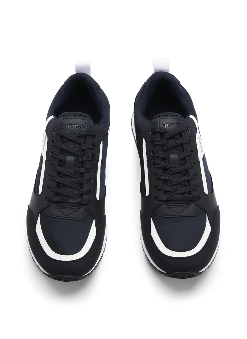 HUGO Mixed-material trainers with branded accents