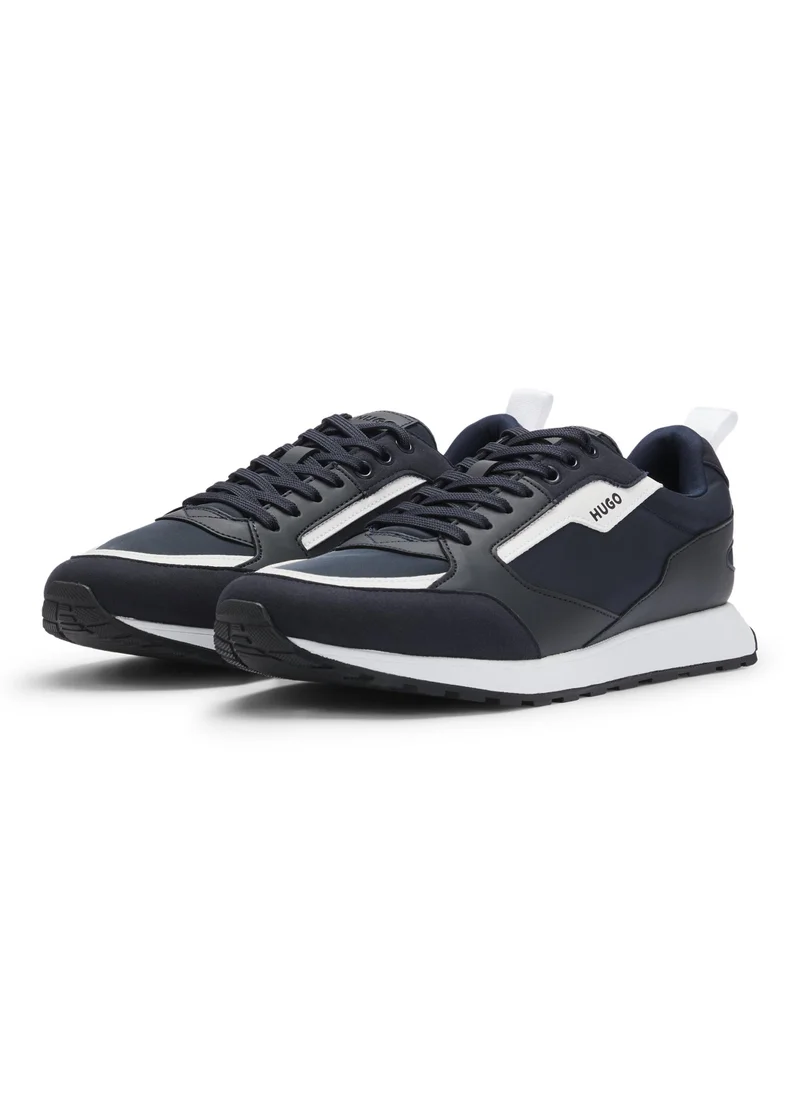 HUGO Mixed-material trainers with branded accents