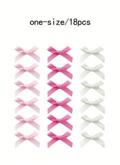 KHAJUL 18-Piece Mini Bow Hair Clips, Sweet Non-Slip Bow Hair Accessories for Women and Girls (White+Rose Red+Pink)  - Image 2