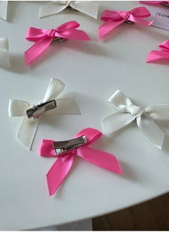 KHAJUL 18-Piece Mini Bow Hair Clips, Sweet Non-Slip Bow Hair Accessories for Women and Girls (White+Rose Red+Pink)  - Image 5