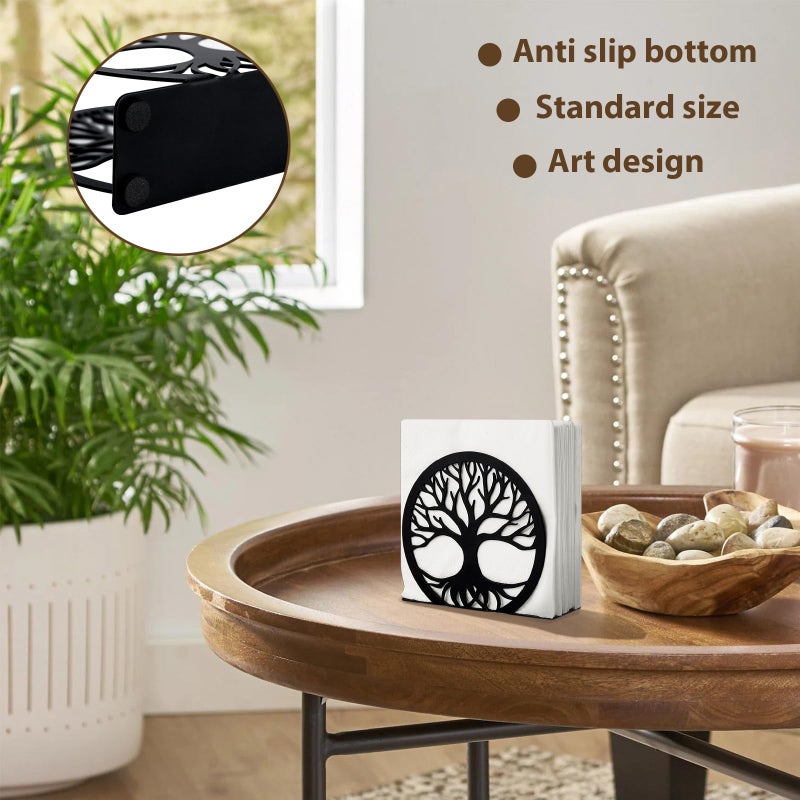 MSJGA Napkin Holder for Table, Standing Napkin Dispenser Outdoor Farmhouse Black Cocktail Napkin Holders for Kitchen Coffee Shop Dining Room (4.7"x 1.6"x 4") - Image 2