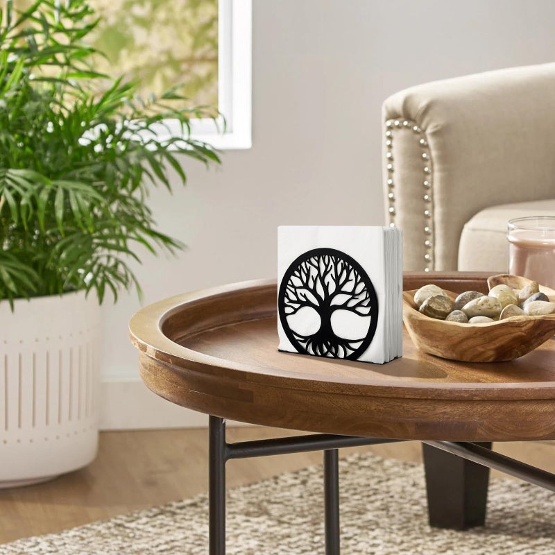MSJGA Napkin Holder for Table, Standing Napkin Dispenser Outdoor Farmhouse Black Cocktail Napkin Holders for Kitchen Coffee Shop Dining Room (4.7"x 1.6"x 4") - Image 5