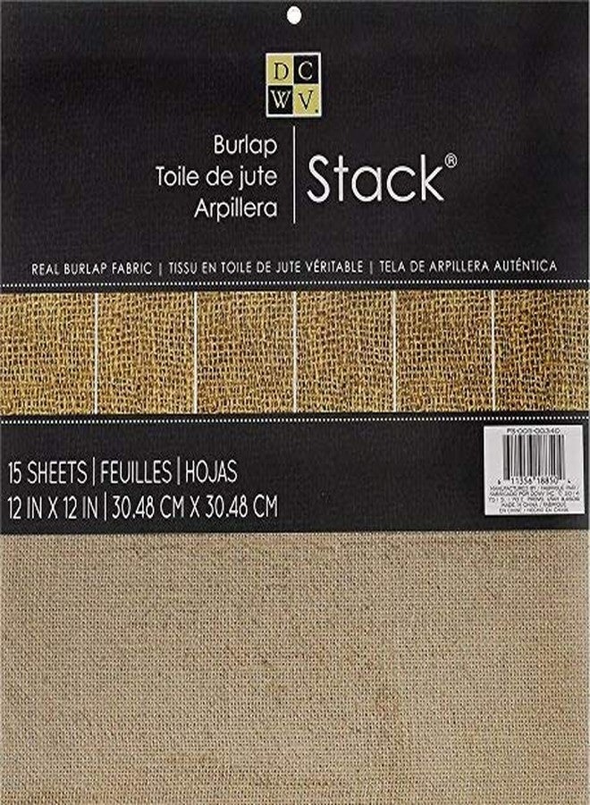 Die Cuts with View 12 x 12-inch Real Burlap Fabric Paper Pad, Pack of 15,