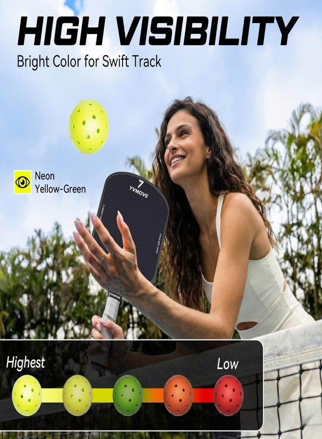 كرات بيكلبول خارجية YVMOVE V40Pro - مصبوبة دورانياً بسلاسة لمقاومة التشقق - ارتداد وطيران وفقًا لمعايير USAPA - كرات بيكلبول خضراء نيون ذات 40 ثقبًا للبطولات/الألعاب العائلية (عبوة من 3/عبوة من 12) - Image 5
