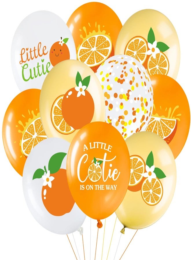 Capoda 40 Pcs Little Cutie Baby Shower Decorations a Little Cutie Is on the Way 12 Inch Balloons Fruit Orange Latex Balloons for Summer Fruit Birthday Party Favors Decorations Supplies - Image 2